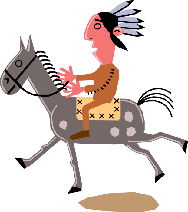 Animated Native American Horseback Riding PNG image