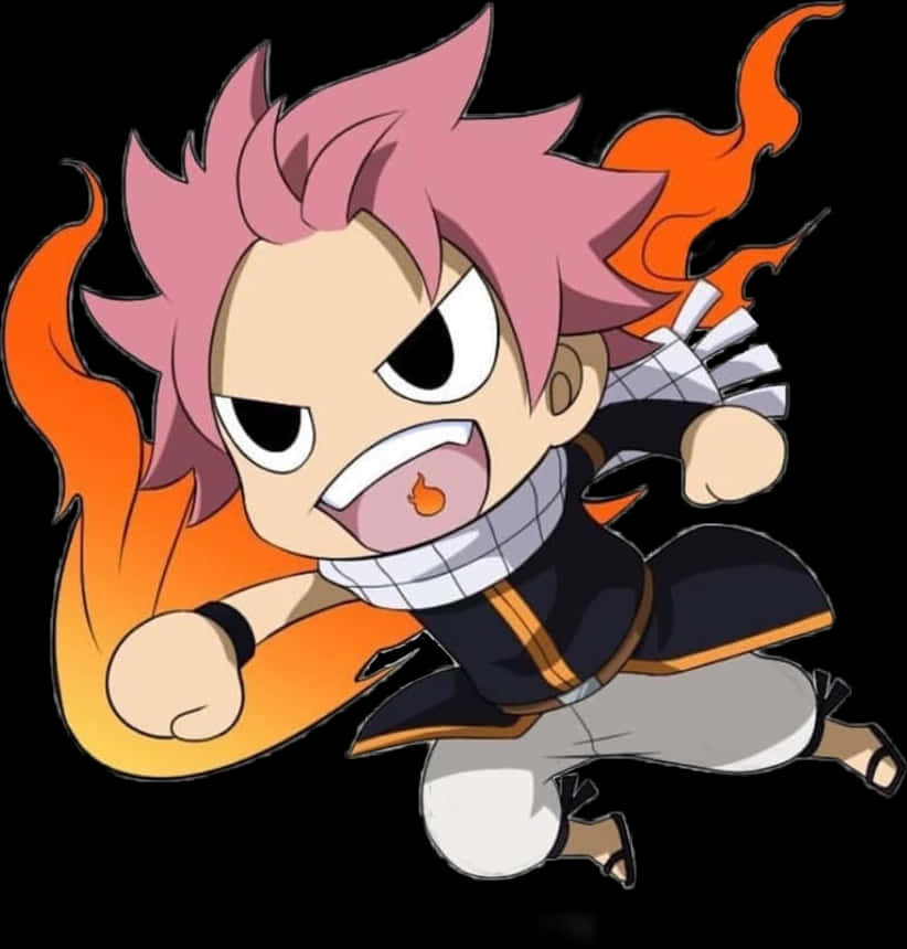 Animated Natsu Fire Dragon Roar PNG image