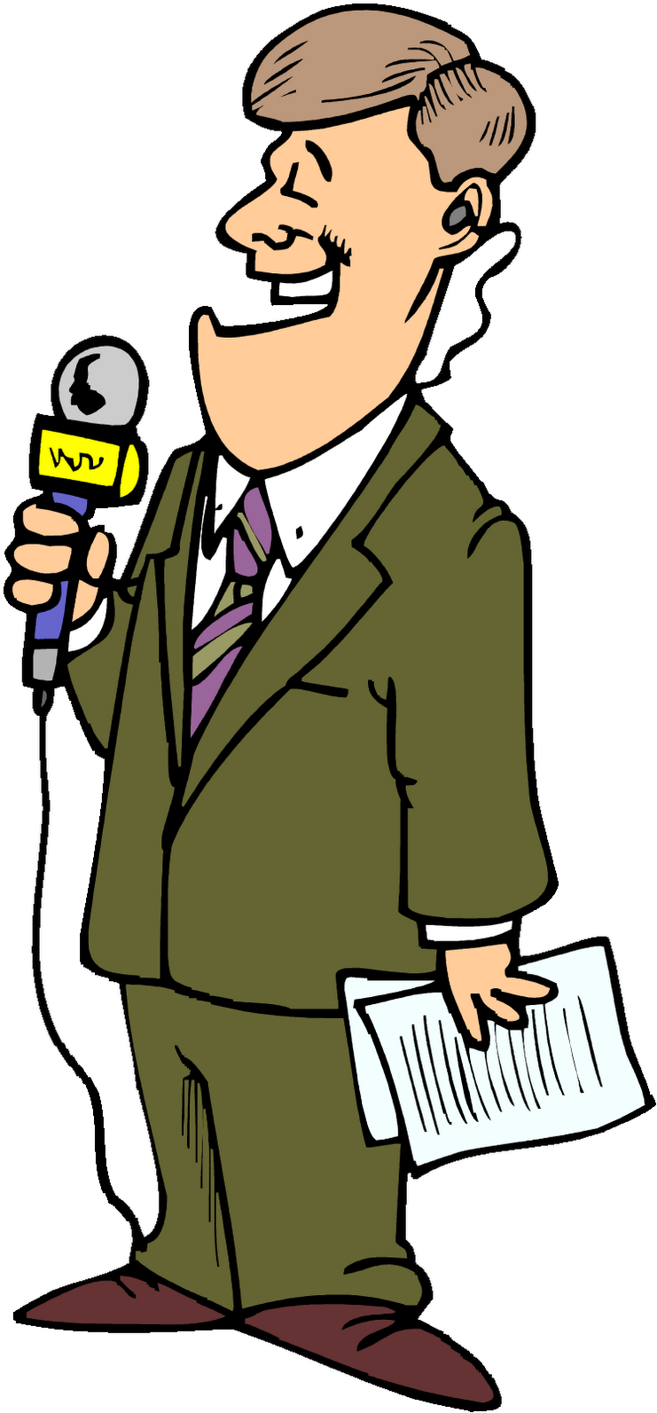 Animated News Reporterwith Microphone PNG image