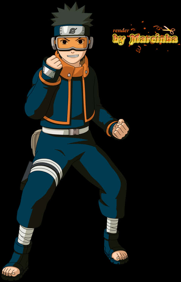 Animated Ninja Character Pose PNG image