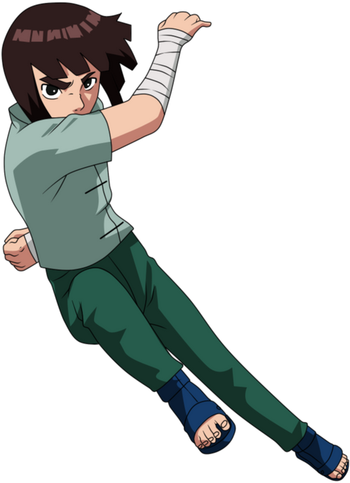 Animated Ninja Kicking Pose PNG image