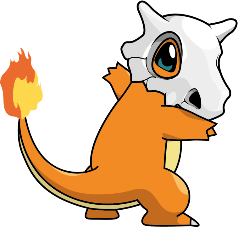 Animated Orange Dinosaurwith Flame Tail PNG image