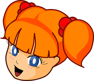 Animated Orange Haired Girl Character PNG image