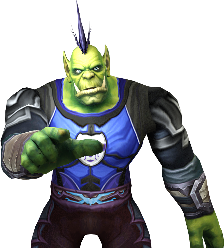 Animated Orc Character Pointing PNG image