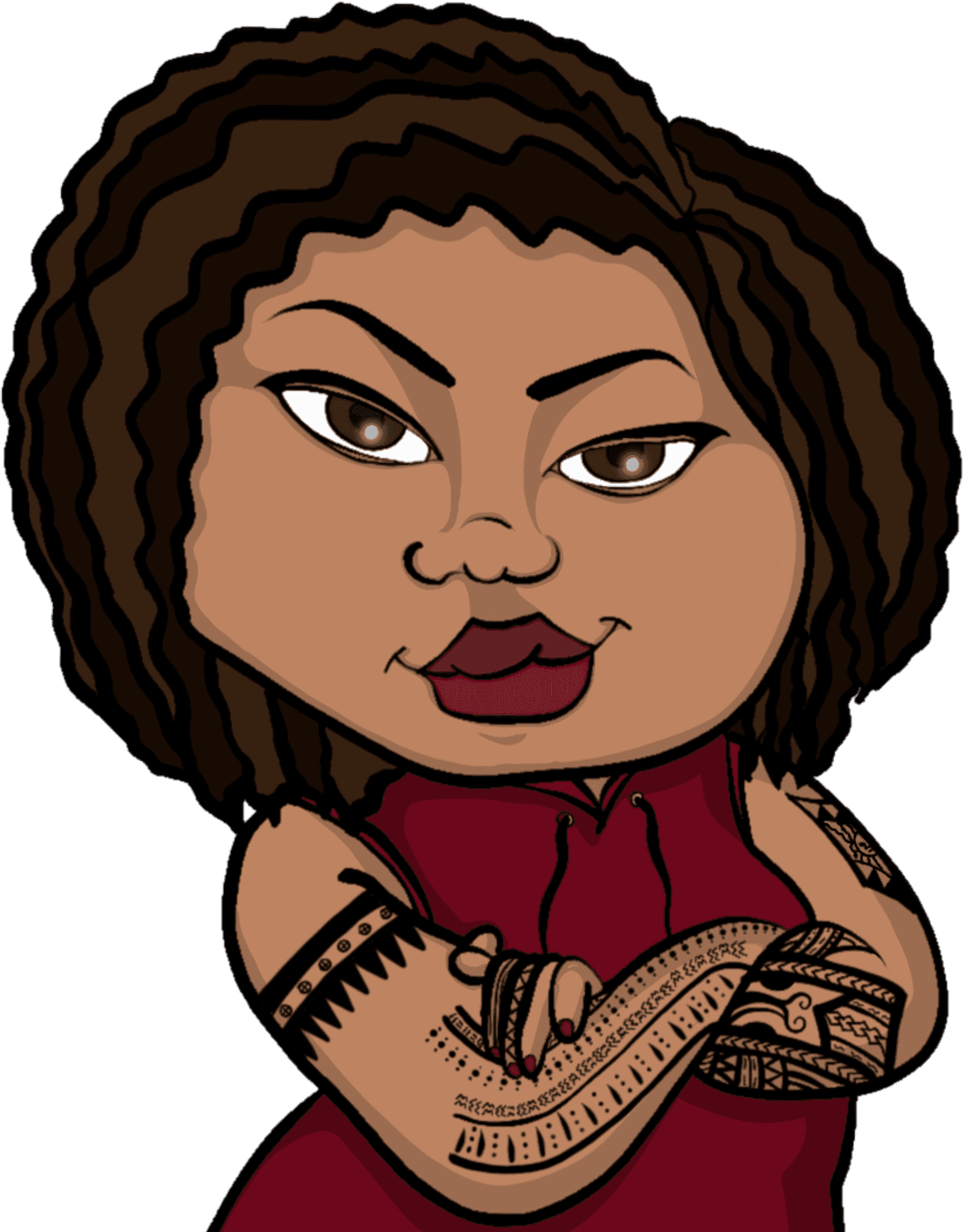 Animated Palauan Woman Traditional Tattoo PNG image