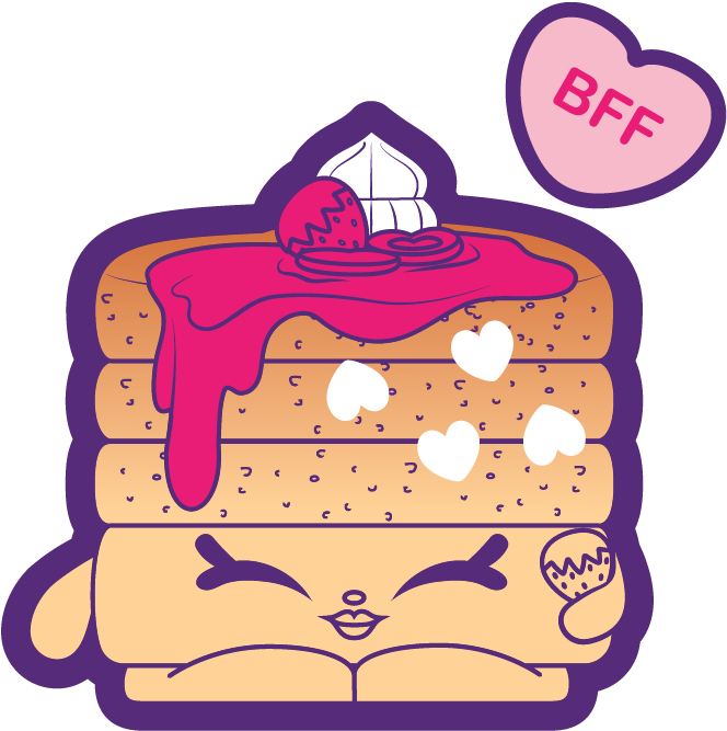 Animated Pancake Stack With Toppingsand B F F Heart PNG image