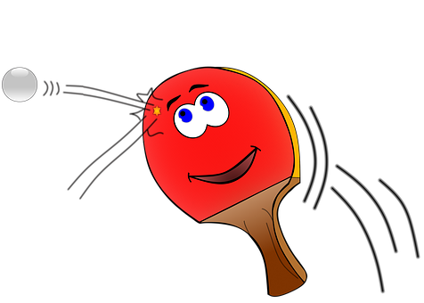 Animated Ping Pong Paddleand Ball PNG image