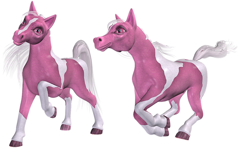 Animated Pink Horses Running PNG image