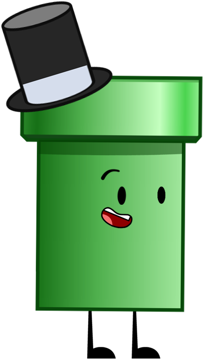 Animated Pipe Character With Top Hat PNG image