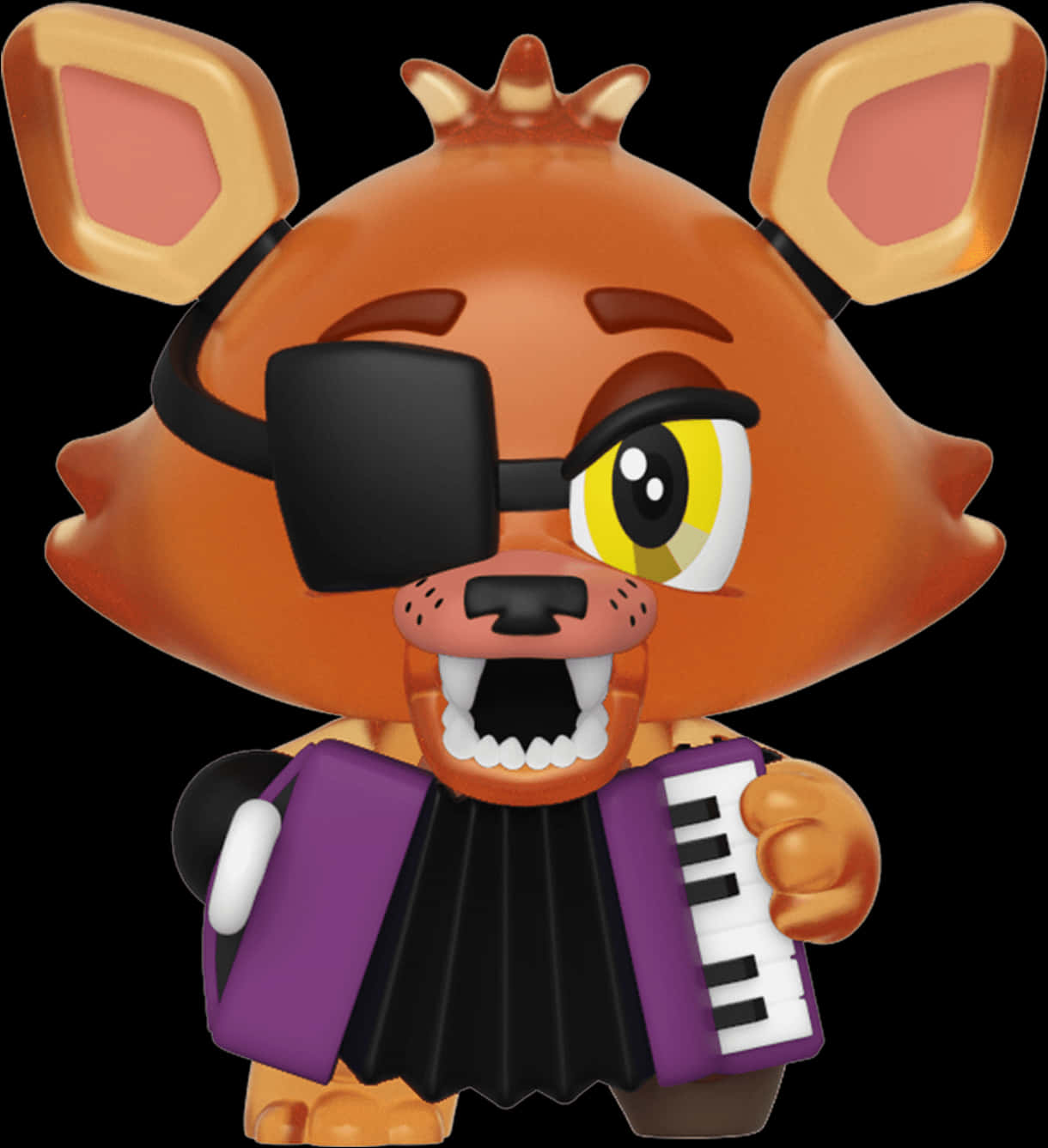 Animated Pirate Fox Playing Accordion PNG image