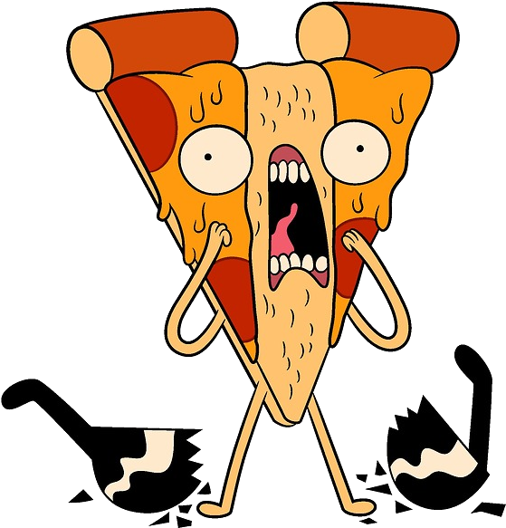 Animated Pizza Character Freakout PNG image