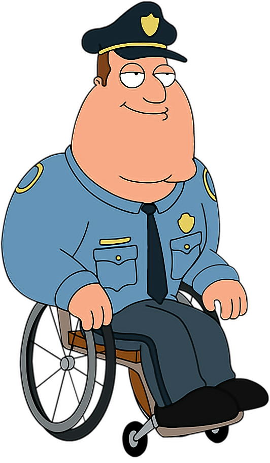 Animated Police Officerin Wheelchair PNG image
