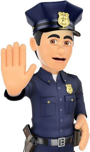 Animated Policeman Gesture Stop PNG image
