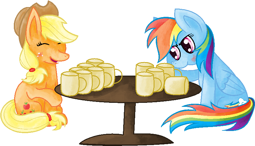 Animated Ponies Drinking Contest PNG image