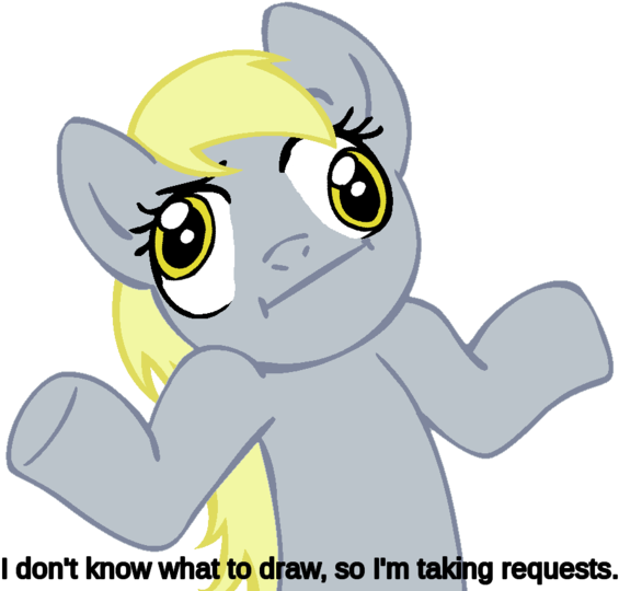 Animated Pony Shrug Request PNG image