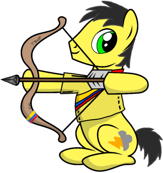 Animated Ponywith Bowand Arrow PNG image