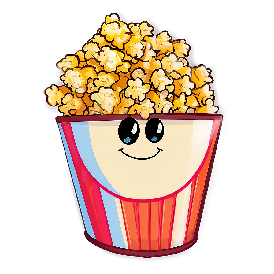 Animated Popcorn Bucket Character Png 06132024 PNG image