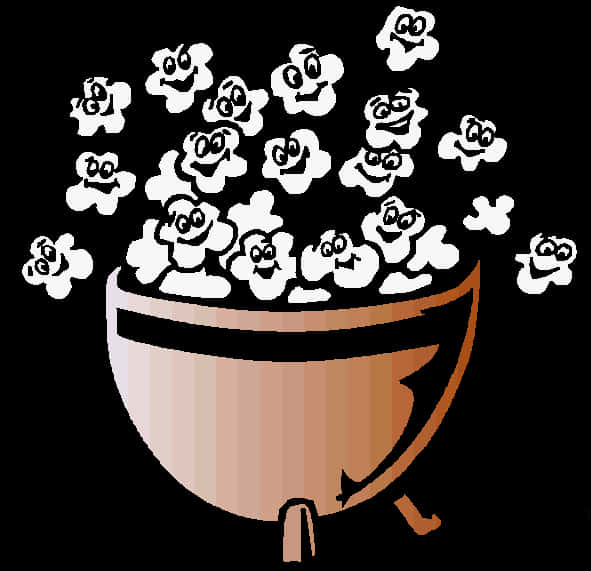 Animated Popcorn Characters Clipart PNG image