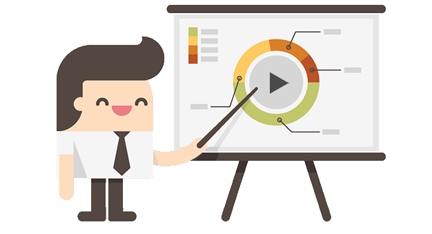 Animated Presentation Chart Explainer PNG image