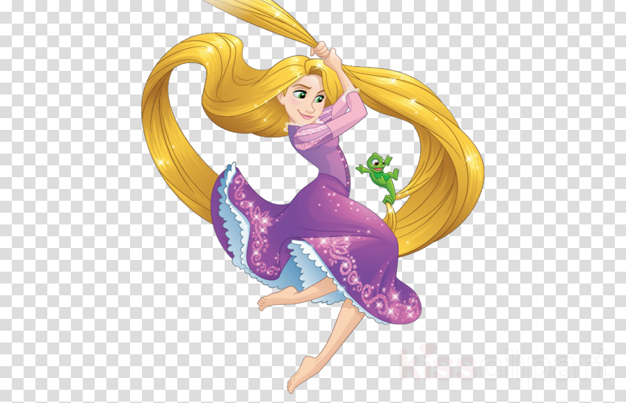 Animated Princess With Golden Hairand Chameleon PNG image
