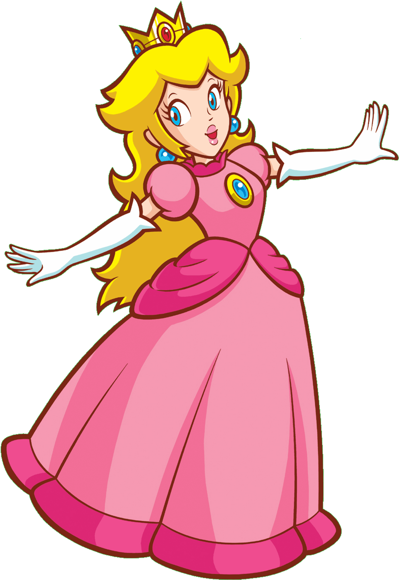 Animated Princessin Pink Gown PNG image