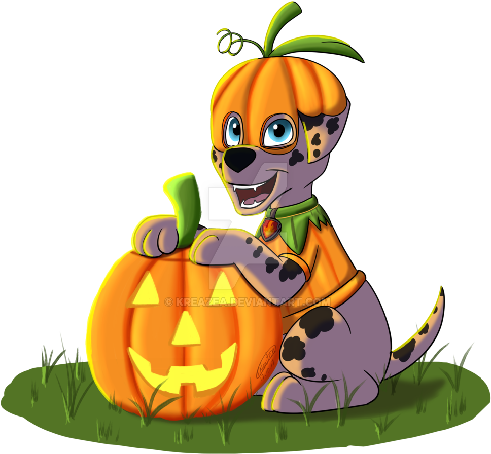 Animated Puppy With Carved Pumpkin PNG image