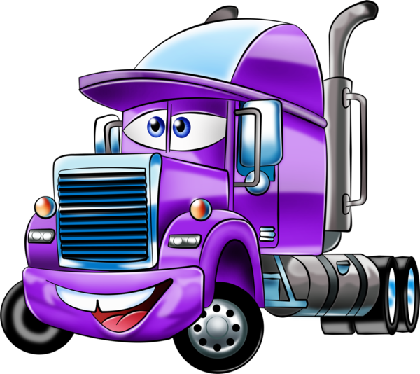 Animated Purple Truck Cartoon PNG image