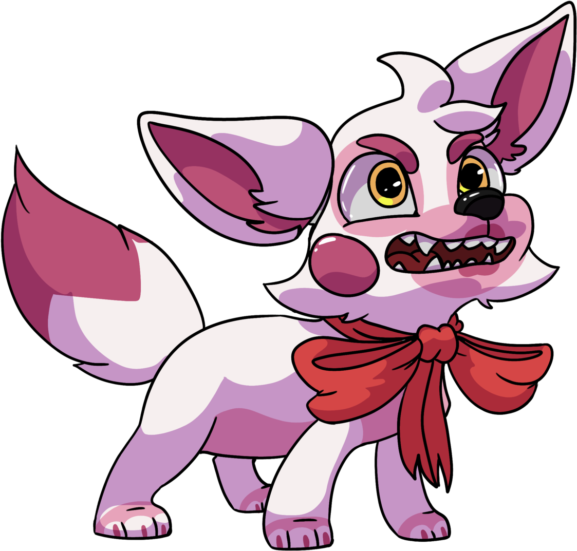 Animated Purple White Dog Character PNG image