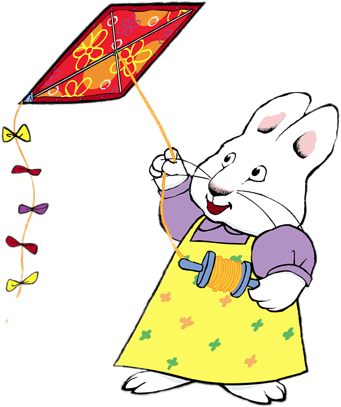 Animated Rabbit Flying Kite PNG image