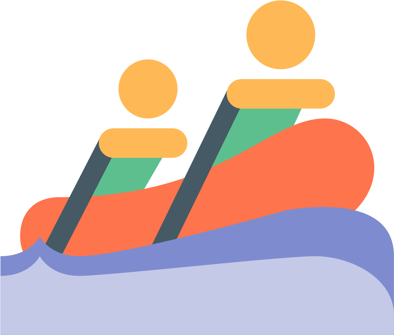 Animated Rafting Adventure PNG image