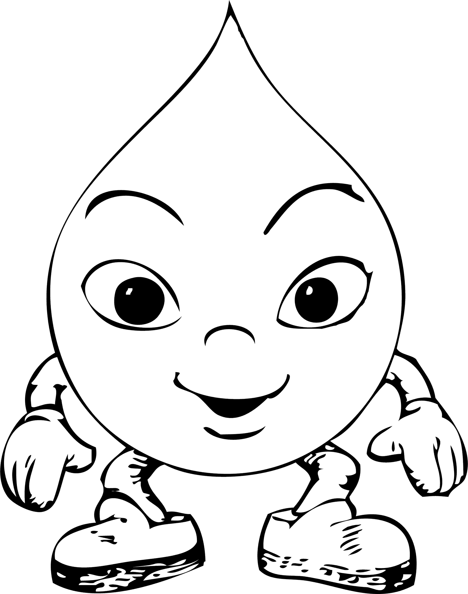 Animated Raindrop Character PNG image