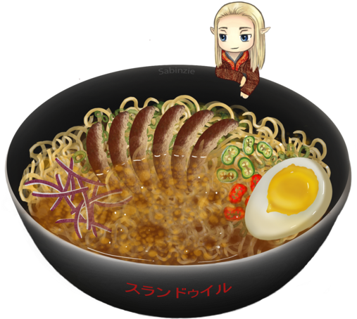 Animated Ramen Bowlwith Character PNG image