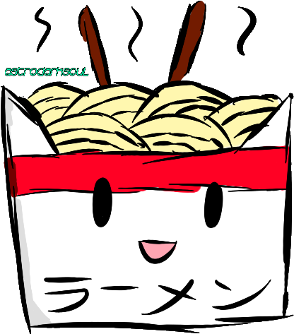 Animated Ramen Cup Character PNG image