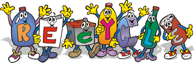 Animated Recycling Characters Spelling Recycle PNG image