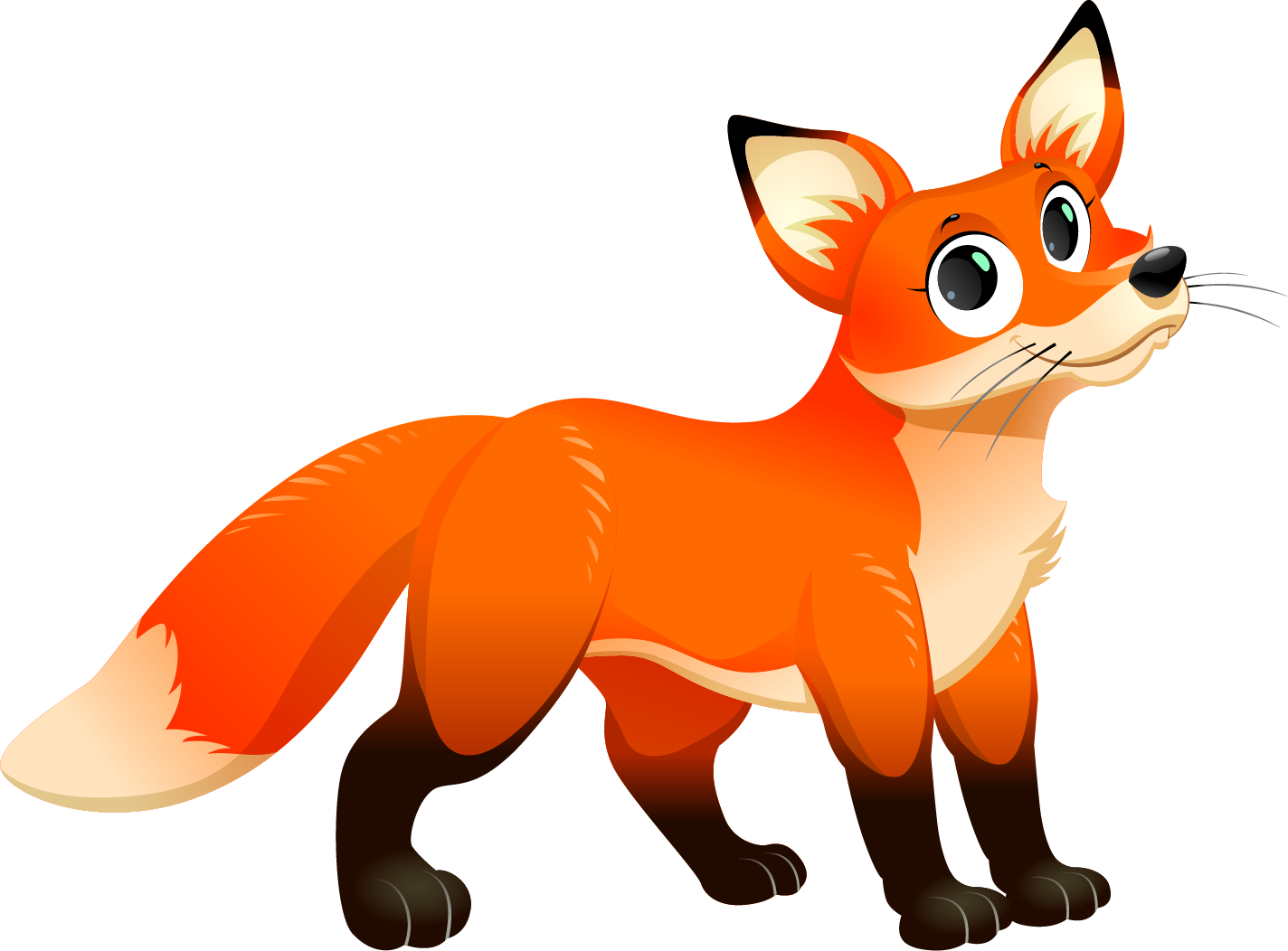 Animated Red Fox Illustration PNG image