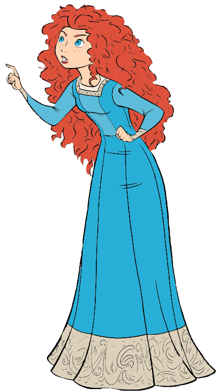 Animated Red Haired Princess Pointing PNG image
