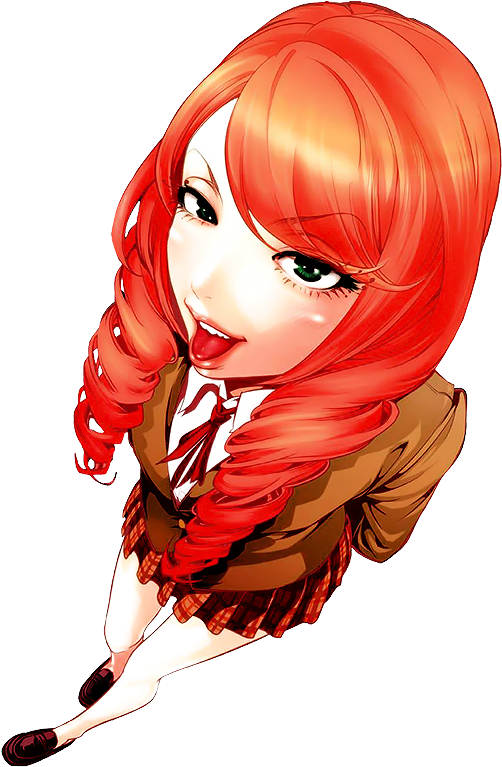 Animated Redhead Schoolgirl Character PNG image