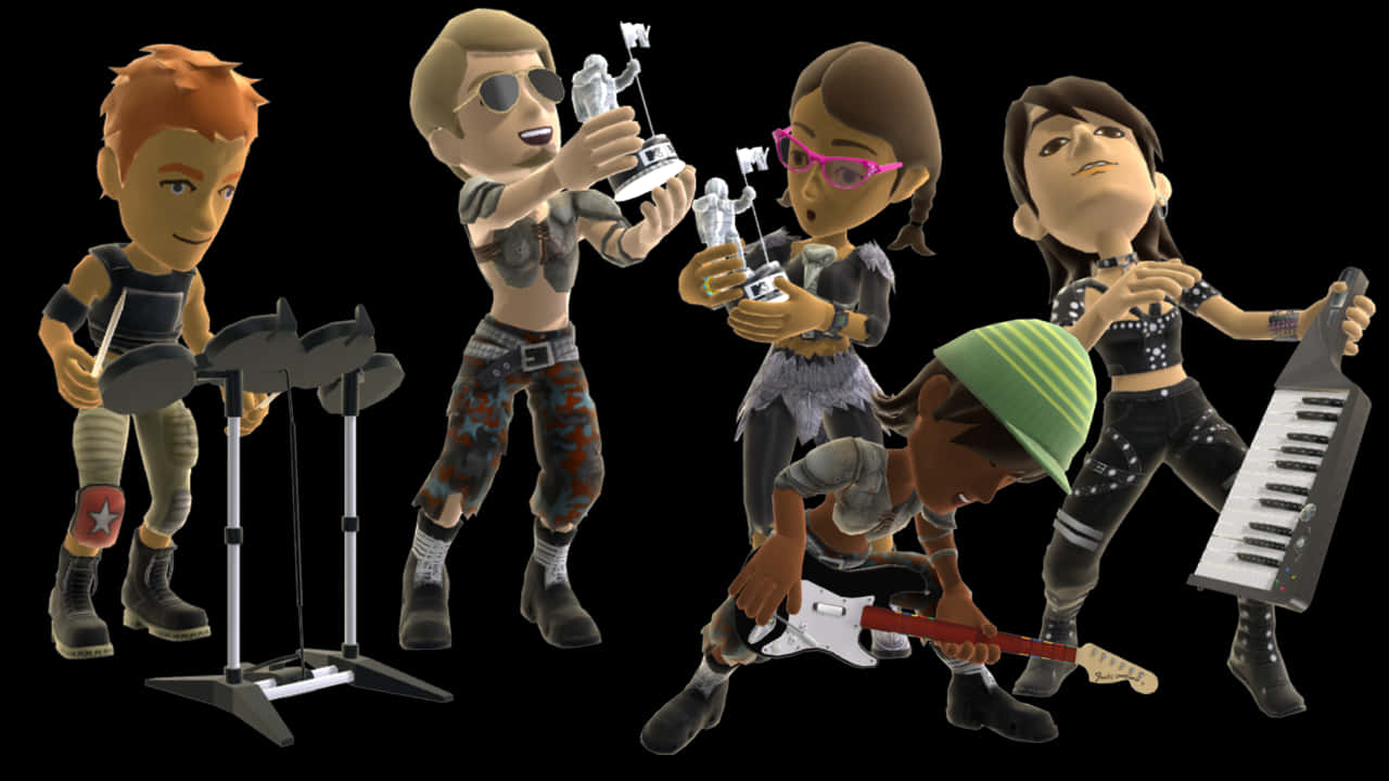 Animated Rock Band Performance PNG image