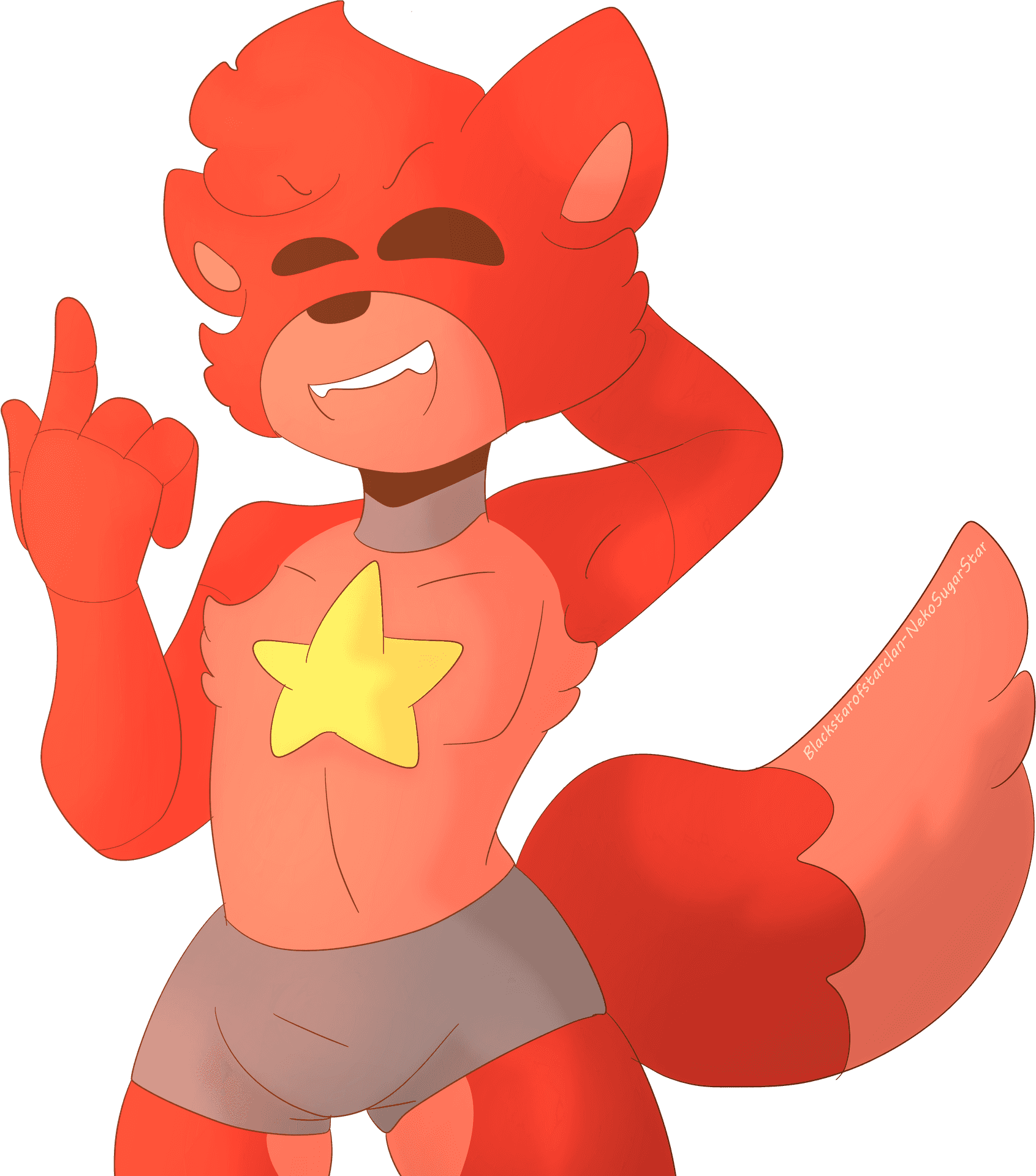 Animated Rockstar Fox Character PNG image