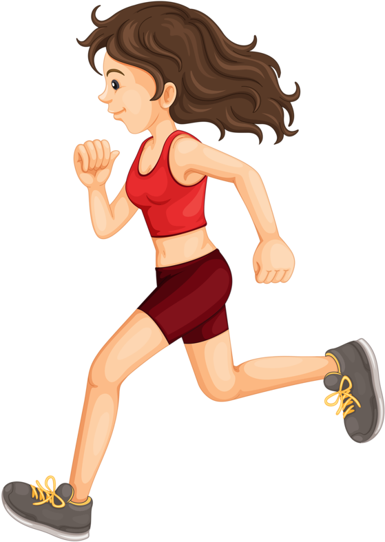 Animated Running Woman Illustration PNG image