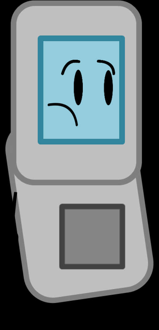 Animated Sad Mobile Phone Character PNG image