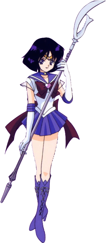 Animated Sailor Warriorwith Staff PNG image