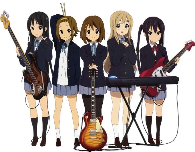 Animated_ School_ Band_ Girls PNG image