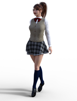 Animated Schoolgirl Uniform PNG image