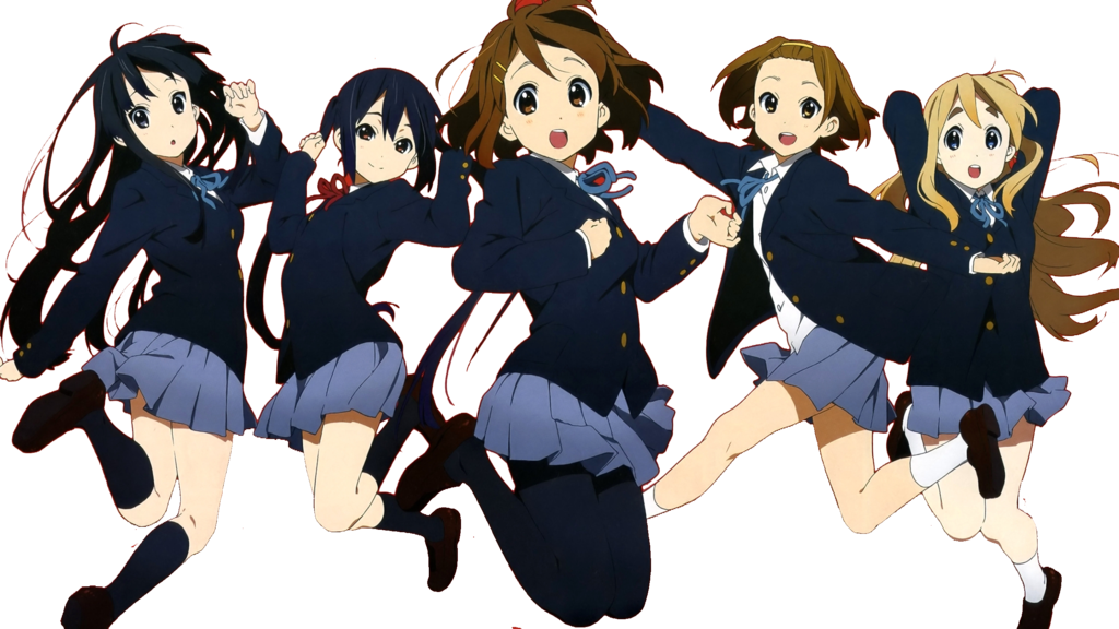 Animated Schoolgirls Jumping In Uniform PNG image