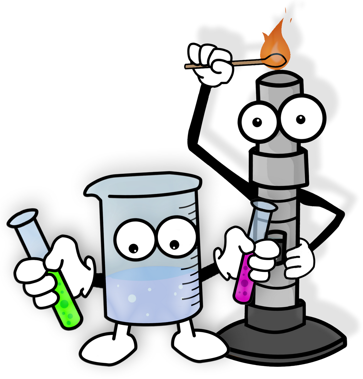 Animated Science Experiment Characters PNG image