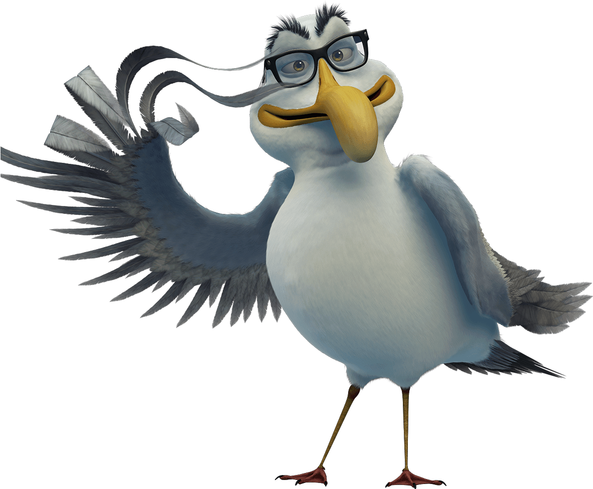 Animated Seagull Character PNG image
