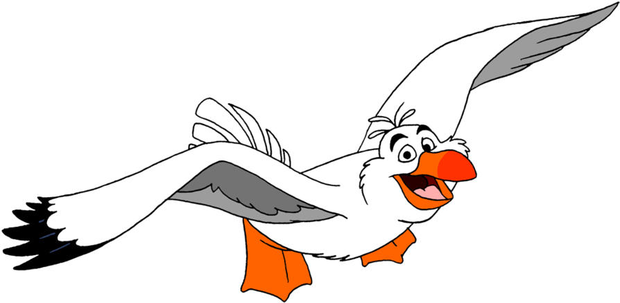 Animated Seagull Character Flying PNG image