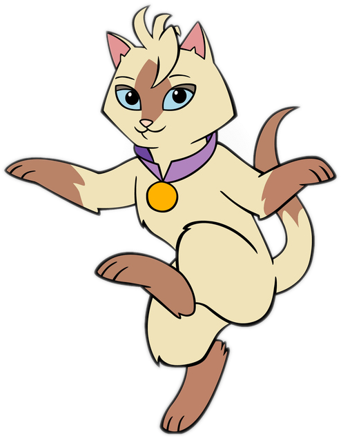 Animated Siamese Cat Character PNG image