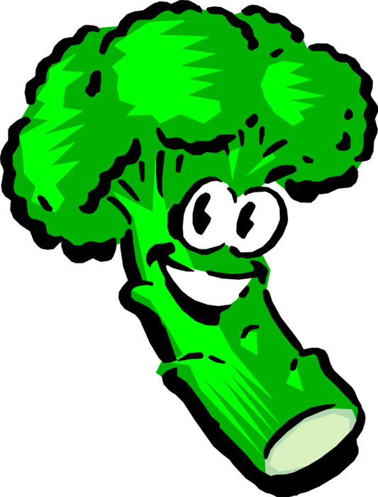 Animated Smiling Broccoli Character PNG image